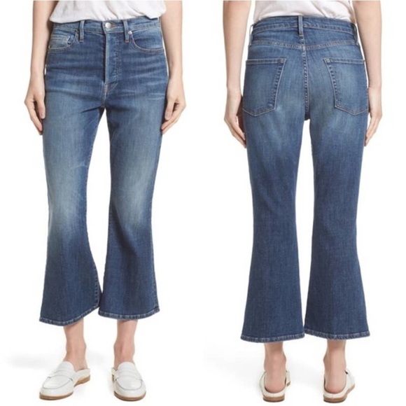 Frame Denim Le Crop Flare Jeans Cropped Sunrise Park Size 27 High Waist LCF6540 - Picture 1 of 8
